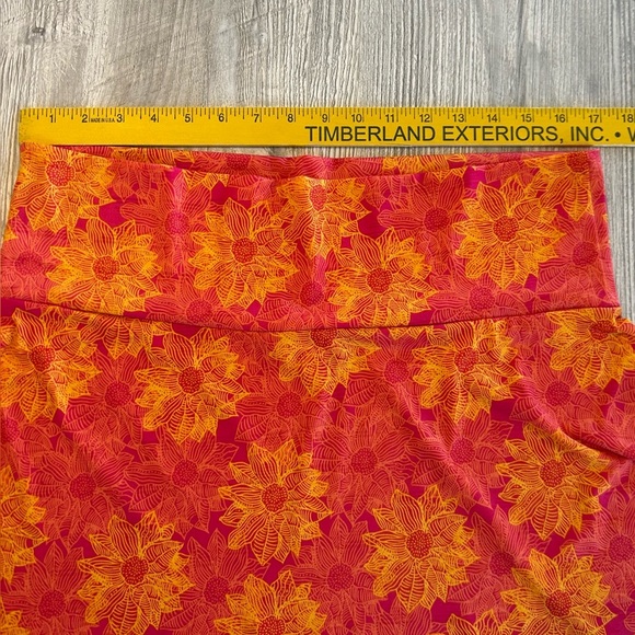 LuLaroe Azure A Line Knee Length 2XL Plus Size Skirt Vibrant Orange Floral EUC. - Picture 5 of 6